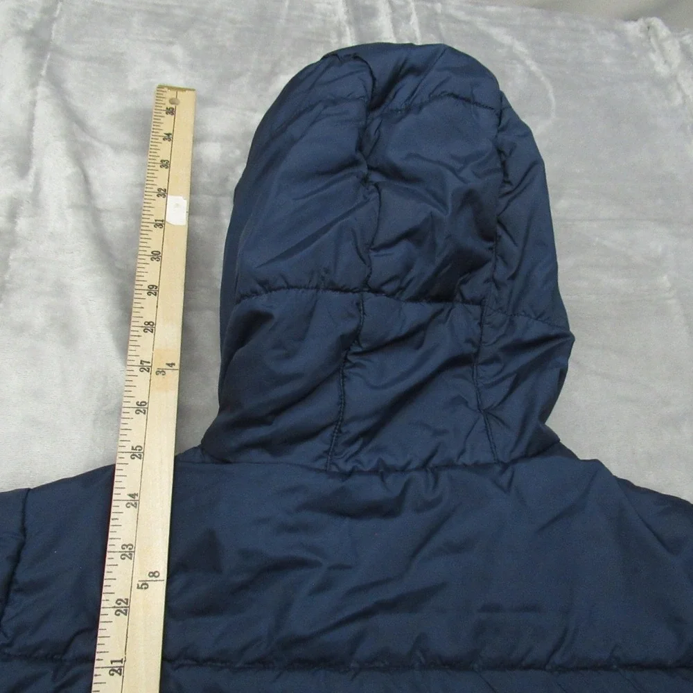 Columbia Jacket Kids XL Blue Camo Reversible Puffer Hooded Insulated Rain Winter